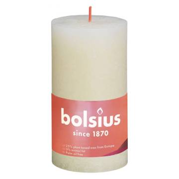 Bolsius Rustic Pillar Candles - Soft Pearl, 4 pcs