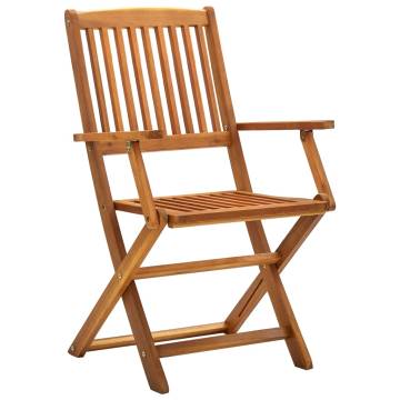 Folding Outdoor Chairs - 2 pcs Solid Acacia Wood | HipoMarket