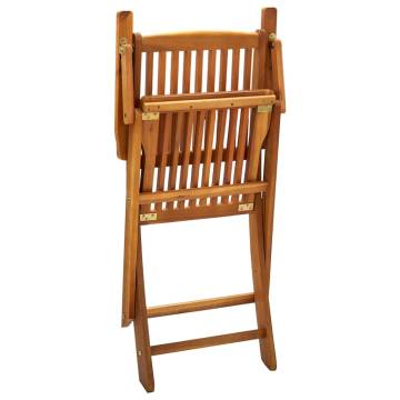 Folding Outdoor Chairs - 2 pcs Solid Acacia Wood | HipoMarket