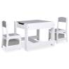 Children's Table with 2 Chairs - White MDF | Hipo Market