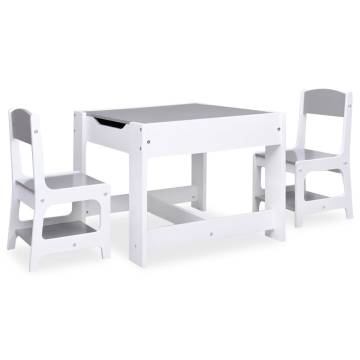 Children's Table with 2 Chairs - White MDF | Hipo Market