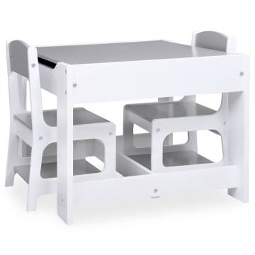 Children's Table with 2 Chairs - White MDF | Hipo Market