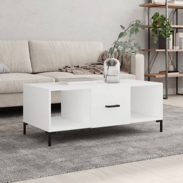 Elegant White Coffee Table - Engineered Wood | HipoMarket