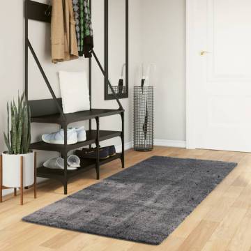 HUARTE Anthracite Rug 80x200 cm - Soft, Washable & Non-slip