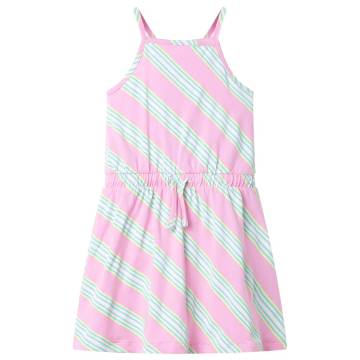 Stylish Kids' Drawstring Dress - Sleeveless Pink 104