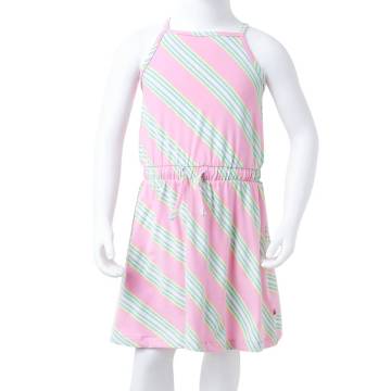 Stylish Kids' Drawstring Dress - Sleeveless Pink 104