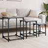 Nesting Coffee Tables Set - Grey Sonoma Engineered Wood (3 pcs)