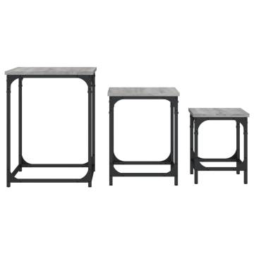 Nesting Coffee Tables Set - Grey Sonoma Engineered Wood (3 pcs)