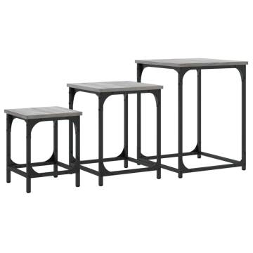 Nesting Coffee Tables Set - Grey Sonoma Engineered Wood (3 pcs)