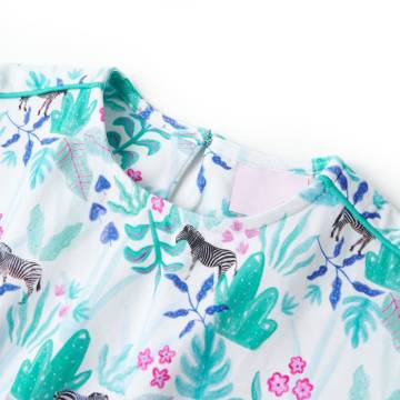 Kids' Dress Ecru & Dark Mint - Stylish & Comfortable