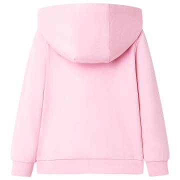 Kids' Hooded Sweatshirt with Zip - Bright Pink 116 | Hipo Market