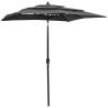 3-Tier Parasol with Aluminium Pole Anthracite 2x2 m Colour anthracite Size 2 x 2 m Quantity in Package 1 