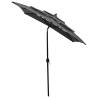 3-Tier Anthracite Parasol with Aluminium Pole - 2x2 m