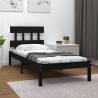 Bed Frame Black Solid Wood 90x190 cm Single Colour black Size 90 x 190 cm 