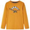 Kids' T-shirt with Long Sleeves Dark Ochre 128 Colour ochre Size 128 (7-8y) 