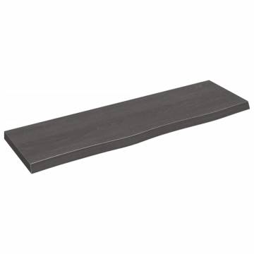 Wall Shelf Dark Brown - Solid Oak 100x30 cm | Hipo Market