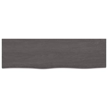 Wall Shelf Dark Brown - Solid Oak 100x30 cm | Hipo Market