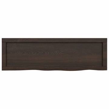 Wall Shelf Dark Brown - Solid Oak 100x30 cm | Hipo Market