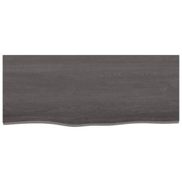 Wall Shelf Dark Brown 100x40 cm - Solid Oak Wood