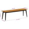 Bench 160x40x45 cm | Solid Wood Mango & Iron | Hipomarket