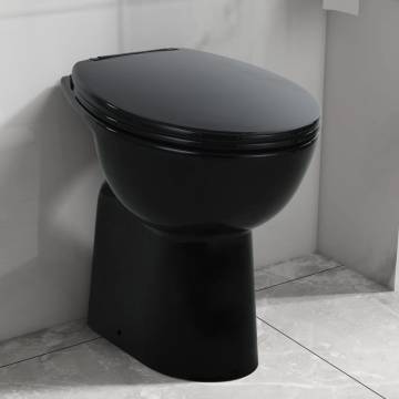 High Rimless Toilet - Soft Close & 7cm Higher Ceramic Black