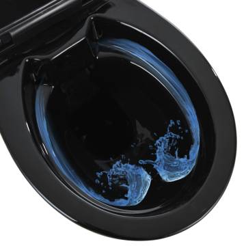 High Rimless Toilet - Soft Close & 7cm Higher Ceramic Black