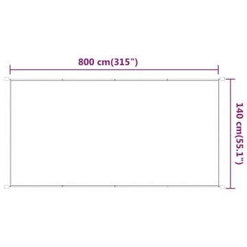 Vertical Awning White 140x800 cm - Durable Oxford Fabric