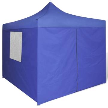 Foldable Tent 3x3m with 4 Walls - Blue for Outdoor Events