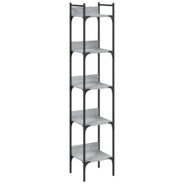 5-Tier Grey Sonoma Bookshelf | Space-Saving Design