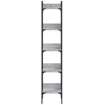 5-Tier Grey Sonoma Bookshelf | Space-Saving Design