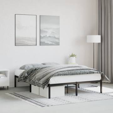 Robust Black Metal Bed Frame 140x200 cm | HipoMarket