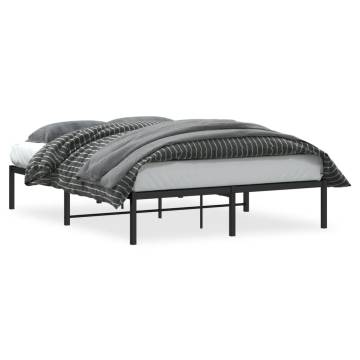 Robust Black Metal Bed Frame 140x200 cm | HipoMarket