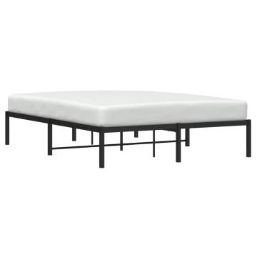 Robust Black Metal Bed Frame 140x200 cm | HipoMarket