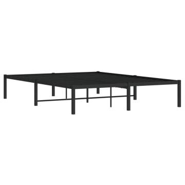 Robust Black Metal Bed Frame 140x200 cm | HipoMarket