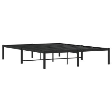 Robust Black Metal Bed Frame 140x200 cm | HipoMarket