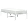 White Metal Bed Frame 75x190 cm - Classic Design & Storage