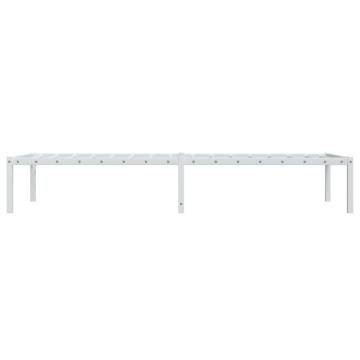 White Metal Bed Frame 75x190 cm - Classic Design & Storage