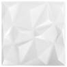 3D Wall Panels - 50x50 cm Diamond White (12 pcs) | Hipomarket