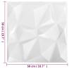 3D Wall Panels - 50x50 cm Diamond White (12 pcs) | Hipomarket