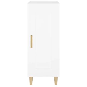 Stylish White Sideboard - 34.5x34x90 cm Engineered Wood