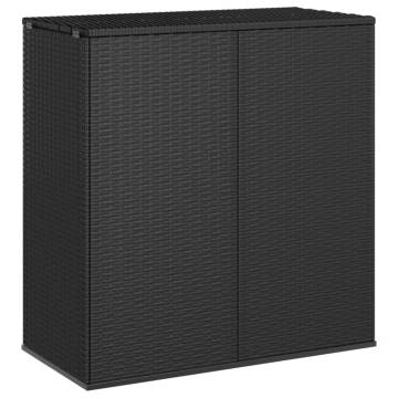 Garden Cushion Box PE Rattan 100x49x103.5 cm - Black