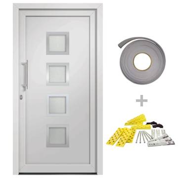 Elegant White Front Door 88x200 cm - Secure & Stylish