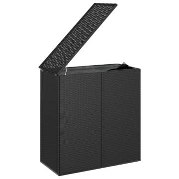 Garden Cushion Box PE Rattan 100x49x103.5 cm - Black