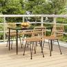 5 Piece Garden Dining Set Poly Rattan Colour brown Size 140 cm table length Number of 4 