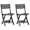 Folding Garden Chairs 2 pcs Plastic Anthracite Colour anthracite Quantity in Package 2 Number of 1 