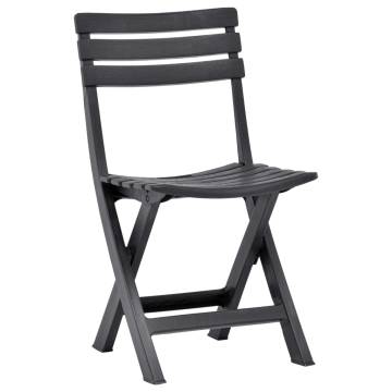 Folding Garden Chairs - 2 pcs Weather-Resistant Anthracite