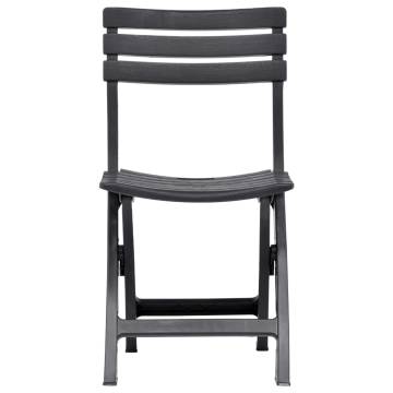 Folding Garden Chairs - 2 pcs Weather-Resistant Anthracite