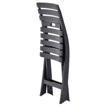 Folding Garden Chairs - 2 pcs Weather-Resistant Anthracite