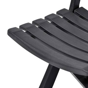 Folding Garden Chairs - 2 pcs Weather-Resistant Anthracite