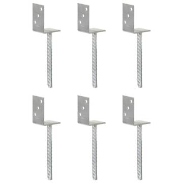 6 pcs Galvanised Steel Fence Anchors - Durable & Secure